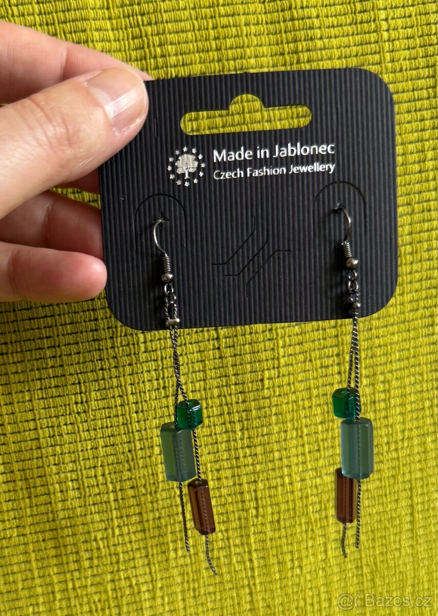 Krásné visací náušnice, bižu Jablonec nad Nisou. - 3