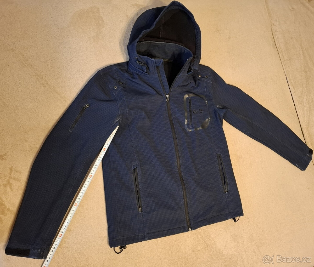 Bunda modrá s kapucí, podzimní, velikost S - 3