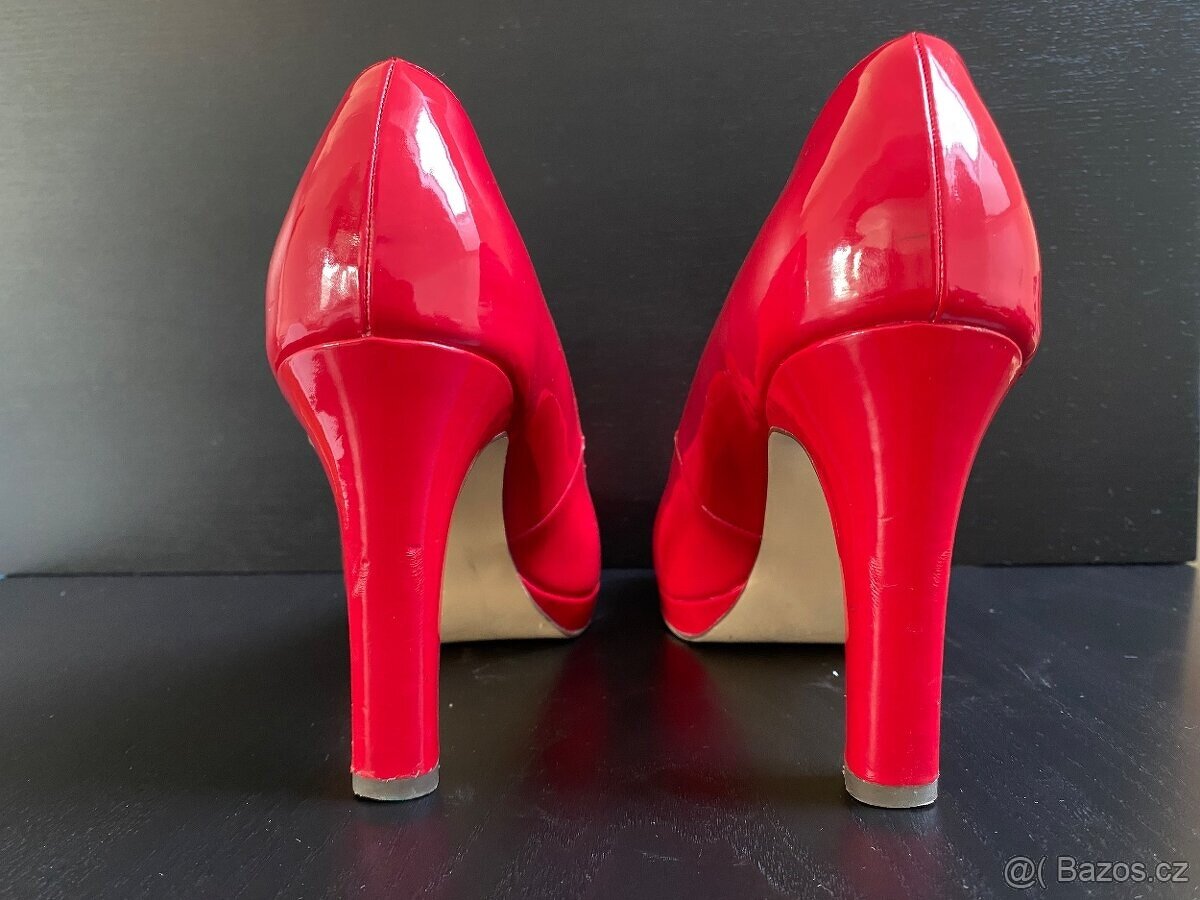 Červené lodičky Minozzi, vel. 37 - 3
