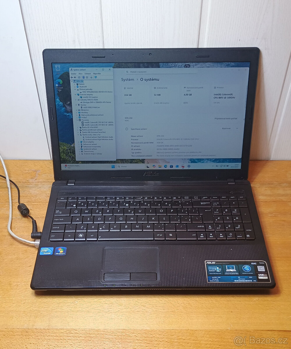 NTB#250 Asus X54C, Celeron, 15.6", SSD, Win11 - 3