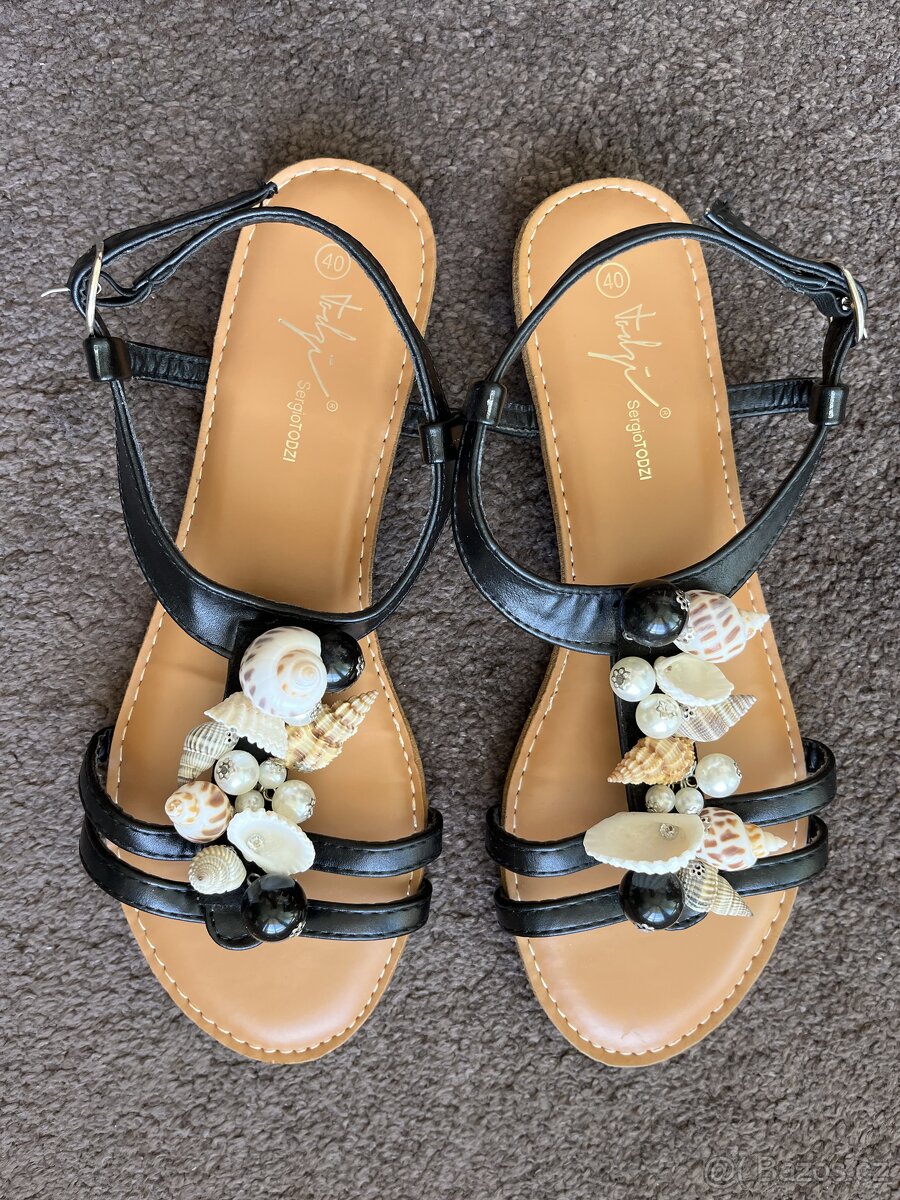 Letní sandálky s mušličkami, vel. 40 - 3