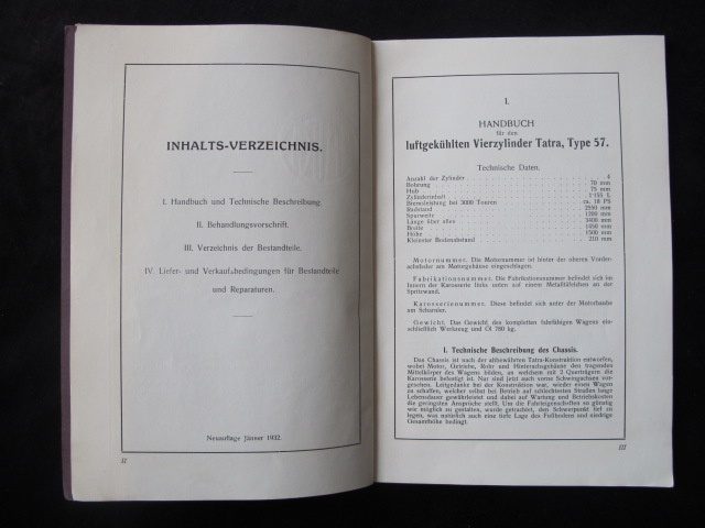 Tatra 4 Zylinder Auto Type 57 technická literatúra - 3