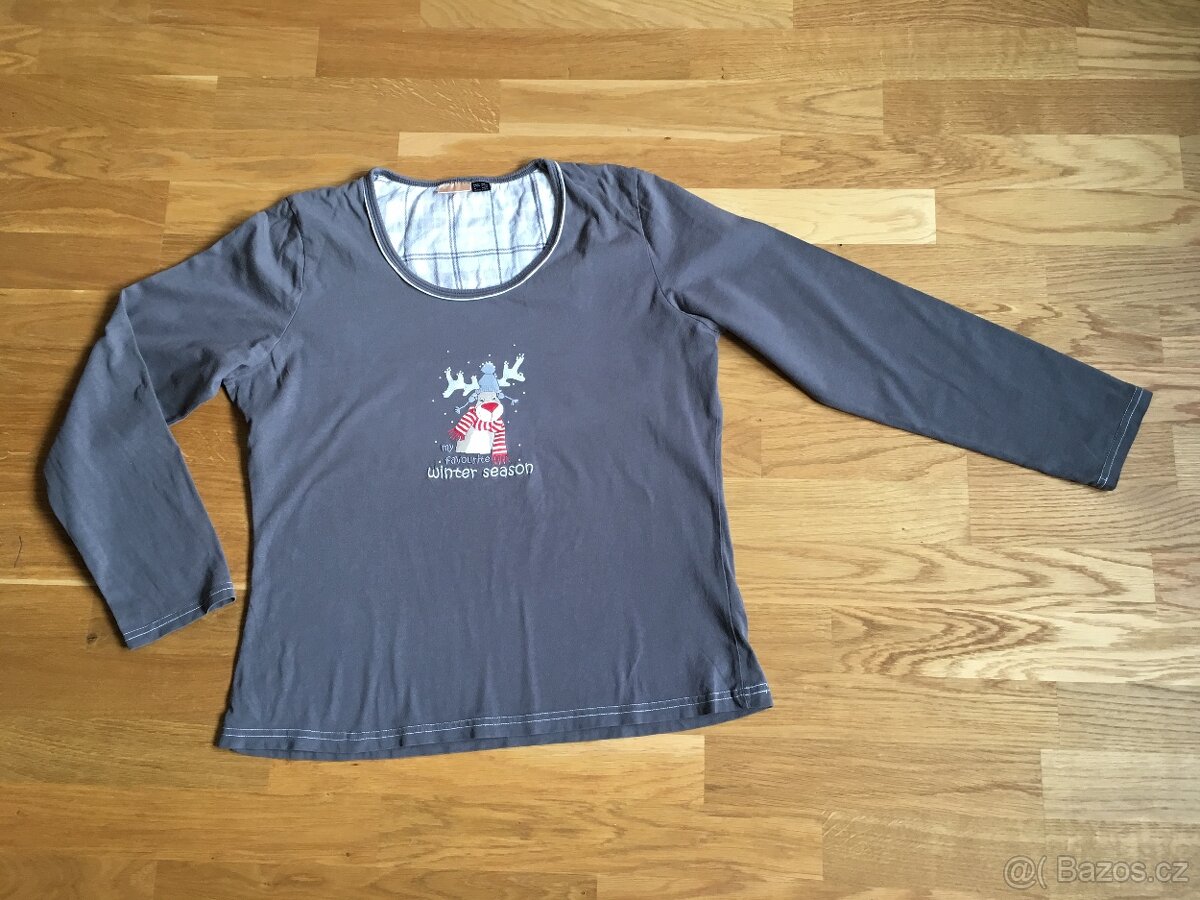 Dámské pyžamo se sobem flanel kalhoty Jolinesse - 3