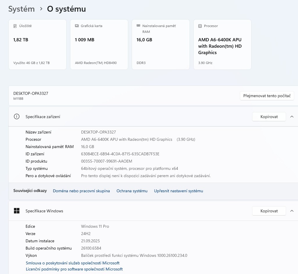 Asus AMD PC,AMD A6-6400K,WIN 11,RAM 16GB,HDD 2TB,monitor - 3