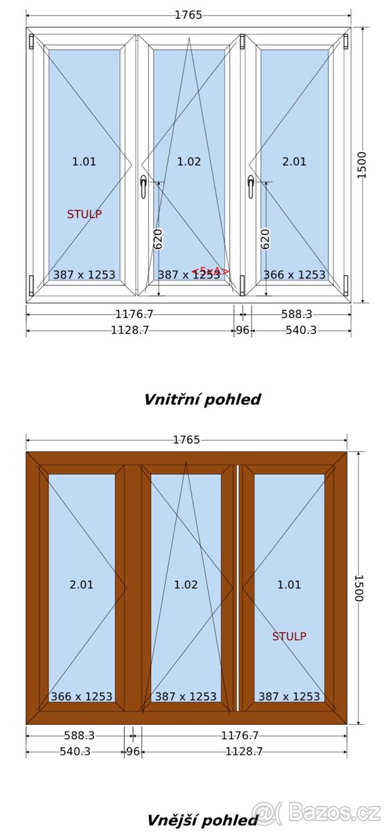 PVC okna Salamander 82 zlatý dub / bílá 3 sklo - 3
