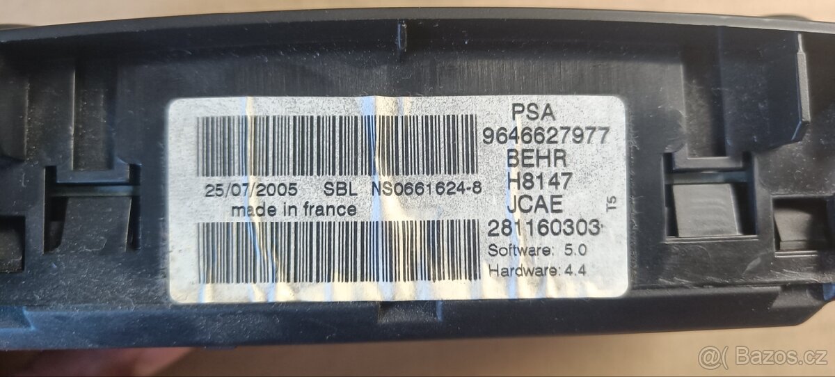 Panel digi klimatizace Peugeot 307 - 3