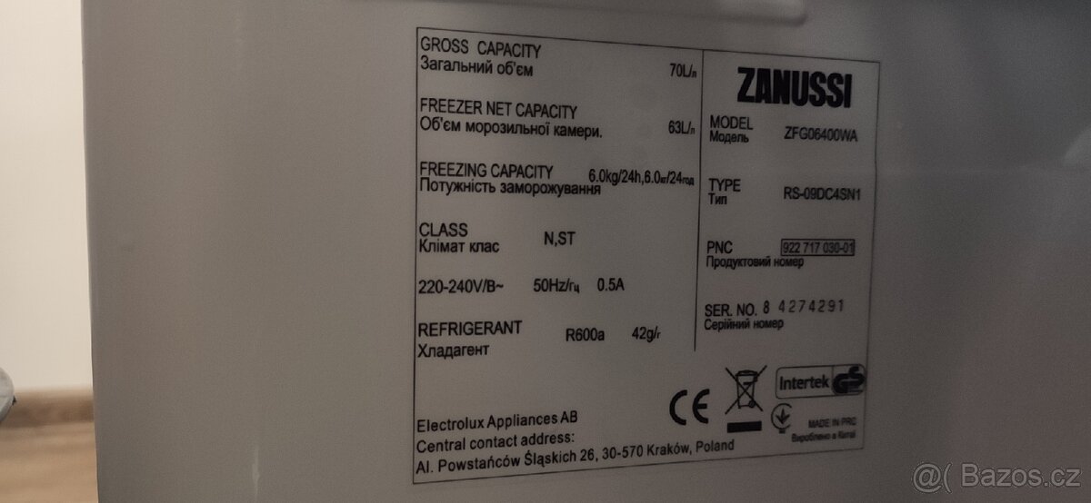 Zanussi mraznička, mrazák - 3