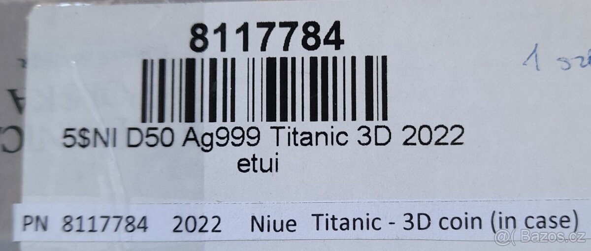 Unikátní stříbrná 3D mince Titanic - 3