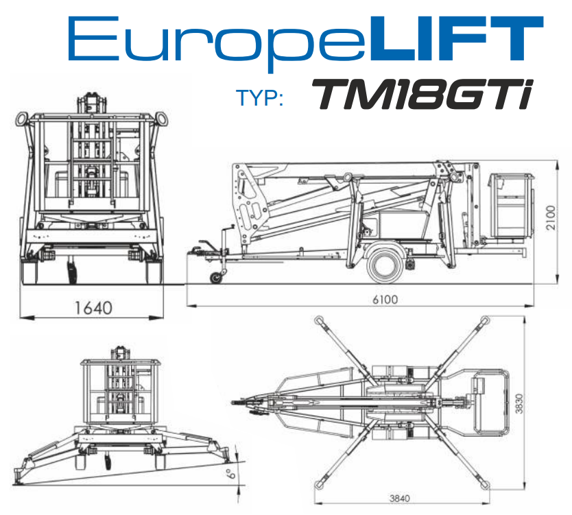 Přívěsná plošina 18m - 3