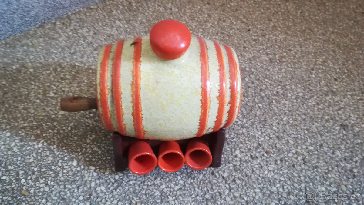 Retro keramický soudek - 3