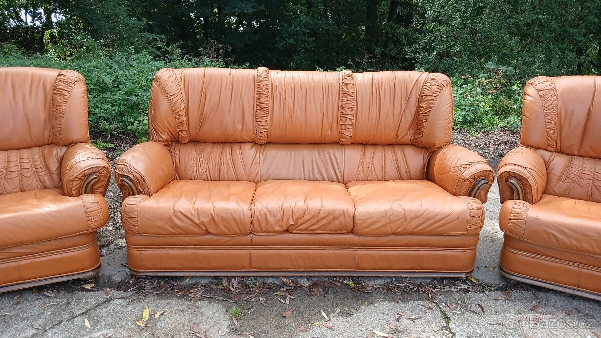 Kožená sedací souprava 3+1+1 - 3