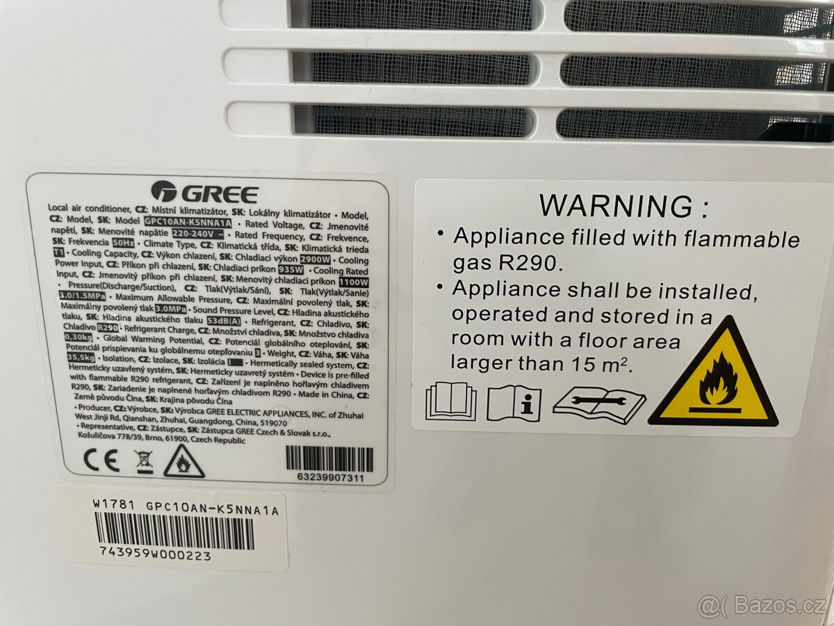 Mobilní klimatizace GREE (2,9 kW) – TOP stav - 3