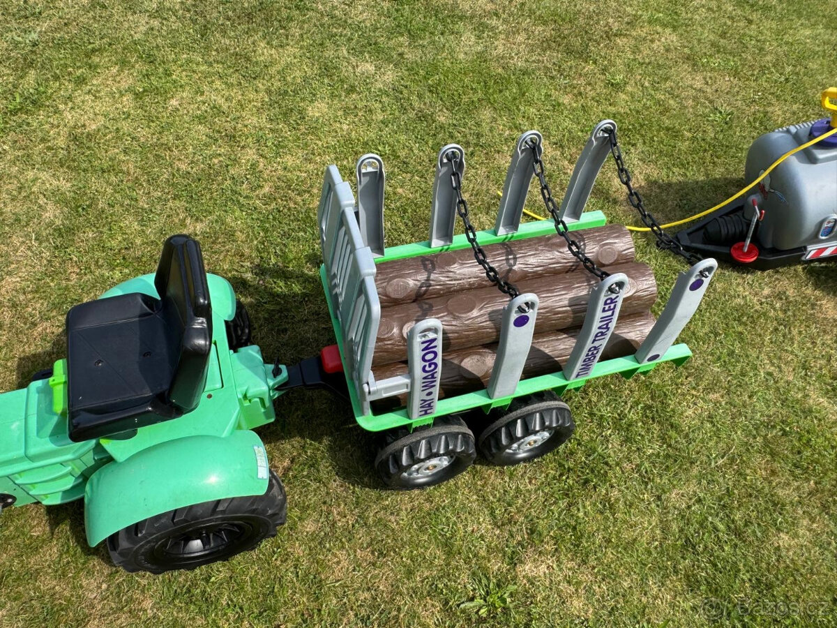 Šlapací traktor Rolly Toys nafukovací XXL + 2 vleky a pluh - 3