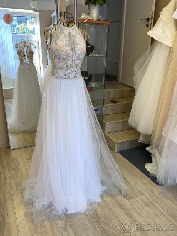 Romantické svatební šaty vel.32-34 - 3