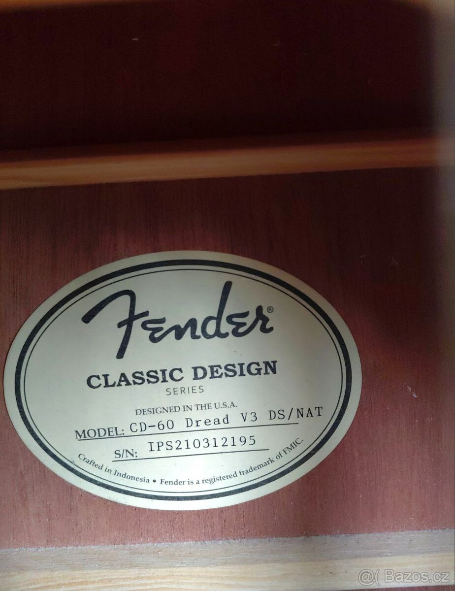 Elektroakusticka kytara Fender CD-60 - 3