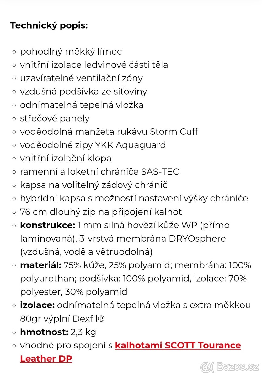 Top moto bunda XL Scott - 3