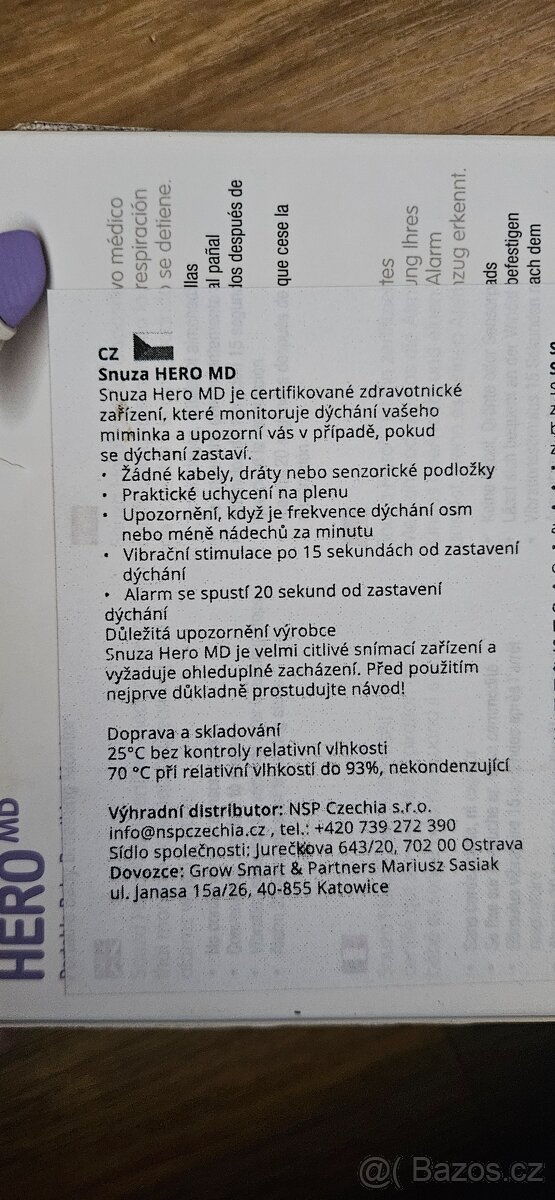 Monitor dechu Snuza Hero MD - 3