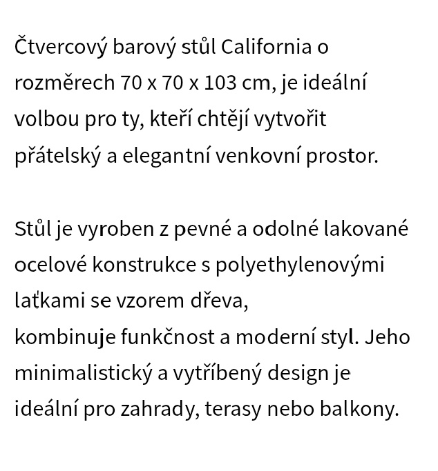 Barový stul venkovní nový - 3