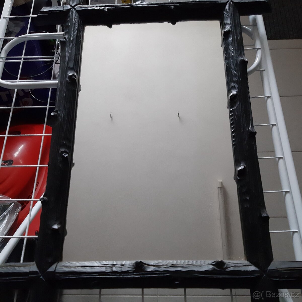 zrcadlo - dřevěný rám,staré..... - 3