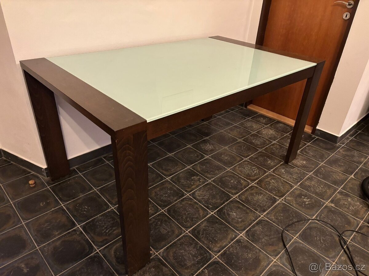 Kuchyňský stůl dřevo/sklo - 3