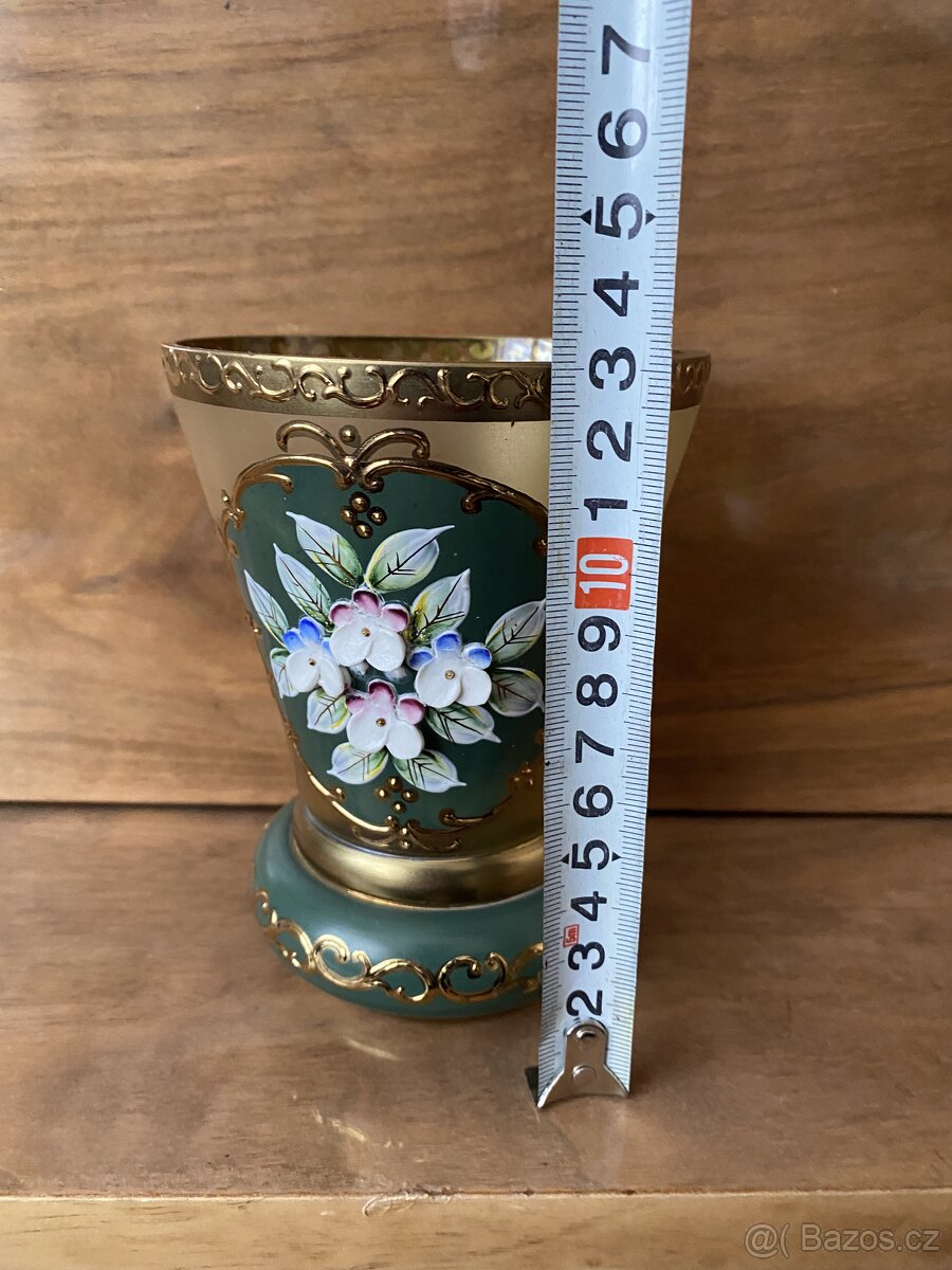 Starožitná vázička, vysoký smalt - 3