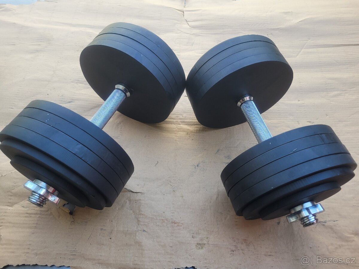 Nakládací jednoruční činky 2× 2,5kg - 50kg - 3