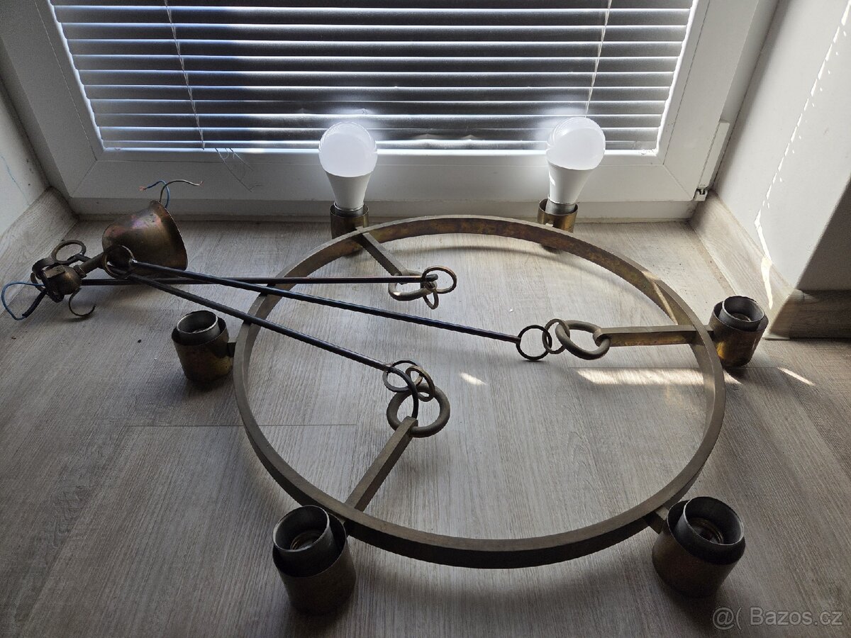 Starozitny mosazný lustr - 3