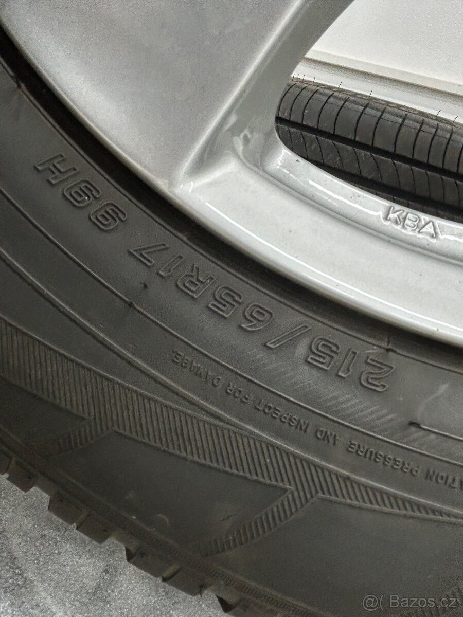Prodám Alusadu značky BORBET s pneu 215/65 R17 99H - 3