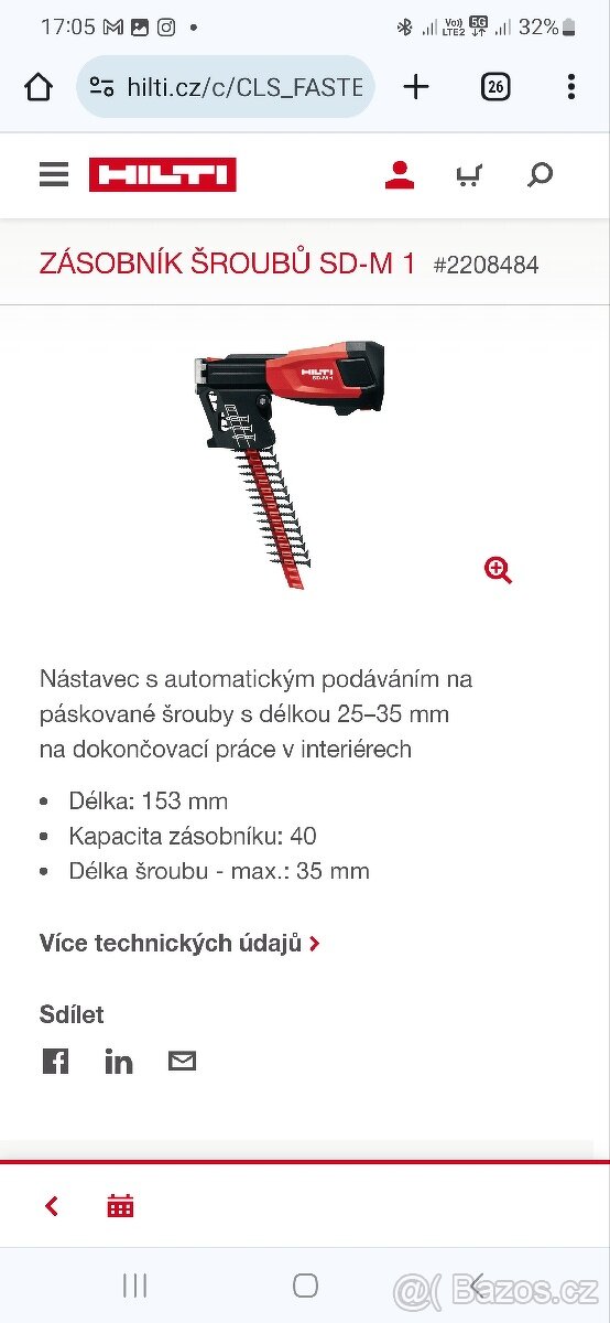 HILTI ZÁSOBNÍK ŠROUBŮ SD-M 1
- 3