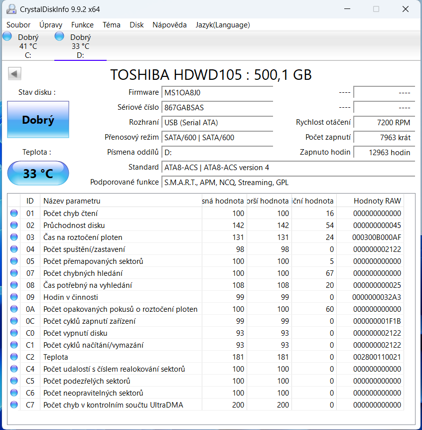 HDD Toshiba 500GB P300 - 3