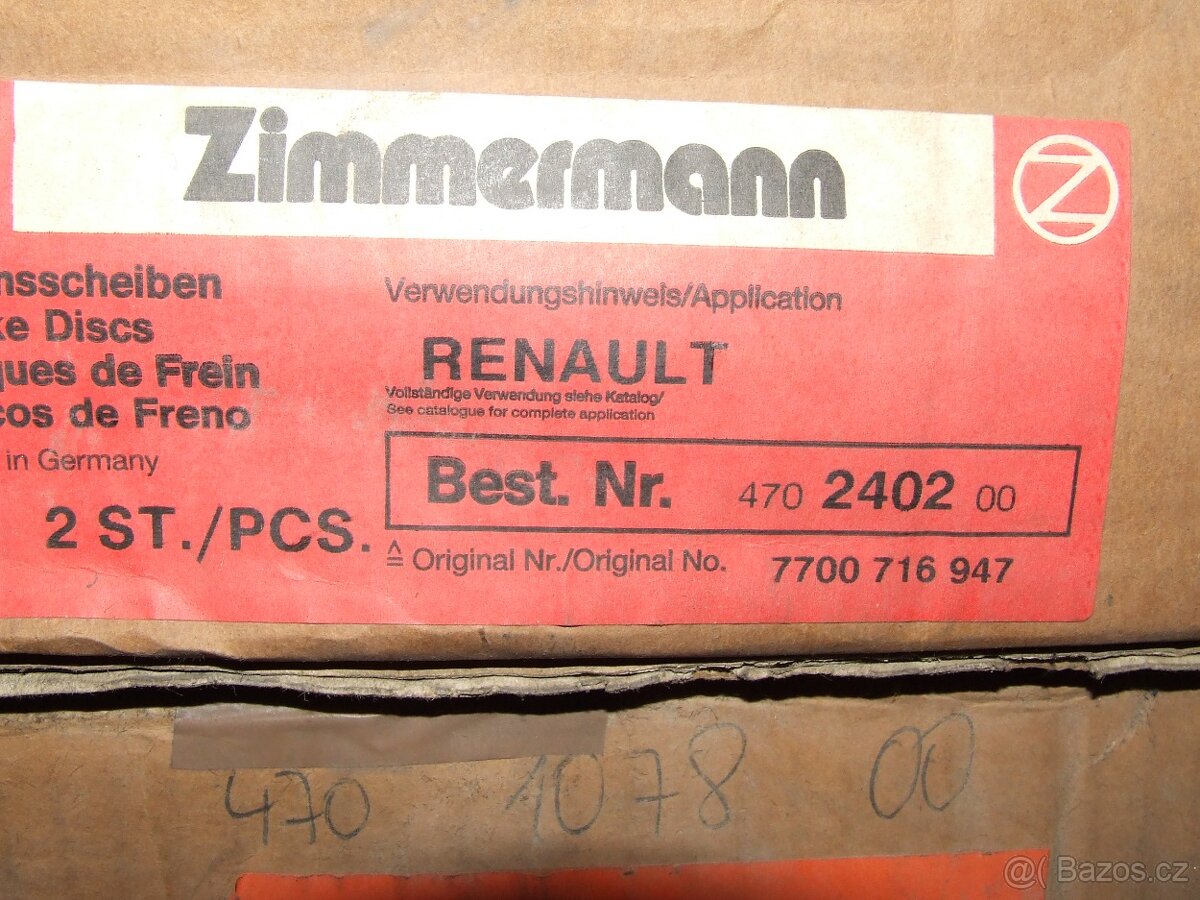 Prodám brzdové kotouče Renault + Peugeot - 3