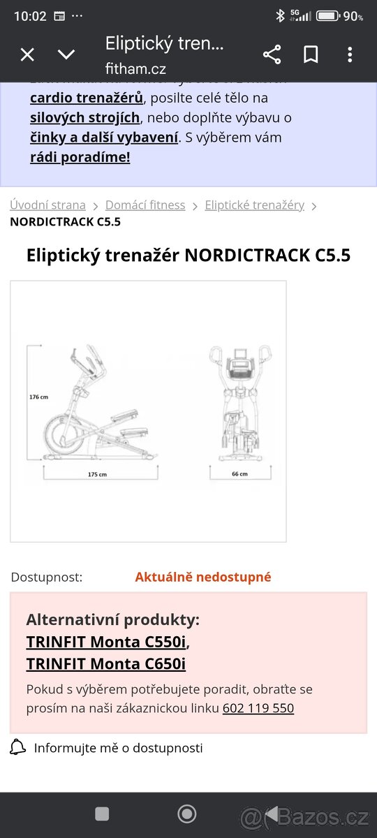 Eliptický trenažér Nordic track C5.5 - 3