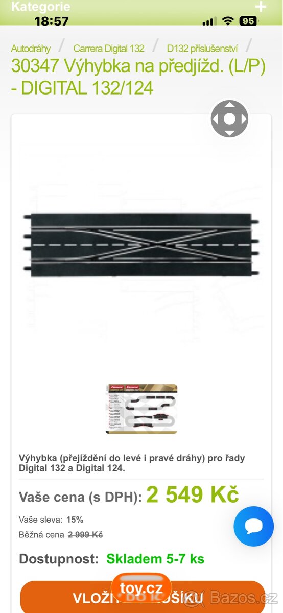 CARRERA DIGITAL VÝHYBKA PŘEDJÍŽDĚNÍ - 3