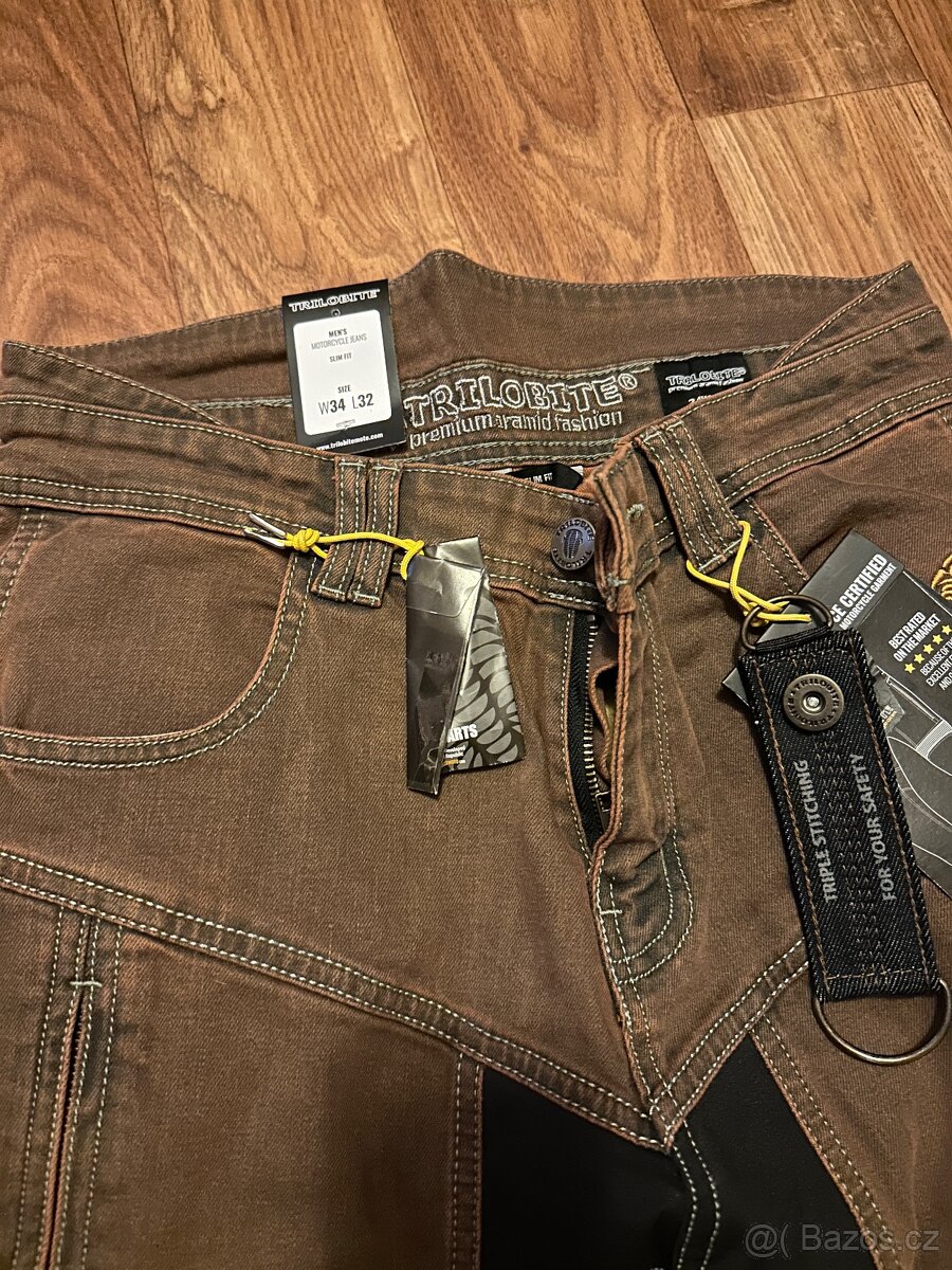 Kevlarové džíny na motorku Trilobite Parado rusty brown - 3