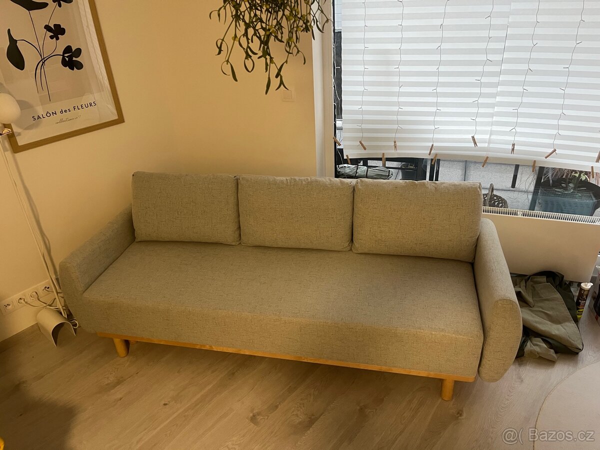 3 místná rozkládací pohovka Grunnarp (ikea) rok stará - 3