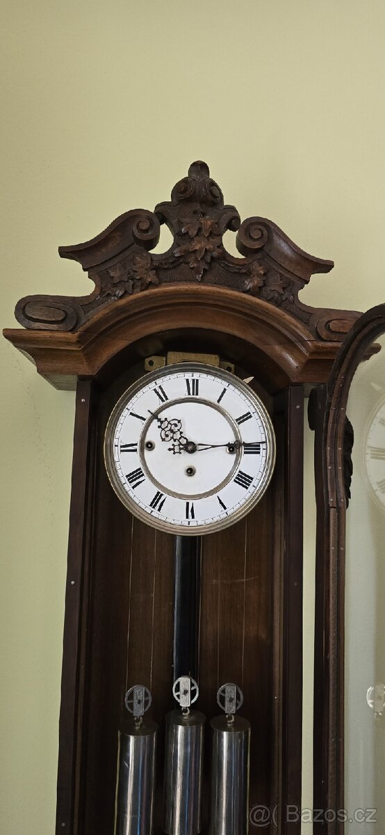 TŘÍZÁVAŽOVÉ STAROŽITNÉ PENDLOVÉ HODINY - 3