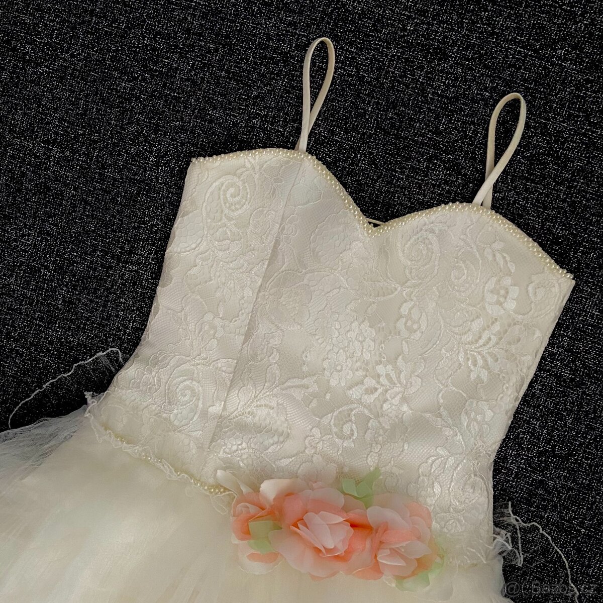 Dívčí bílé party šaty Princezna vel. 122-128, 6-8 let - 3