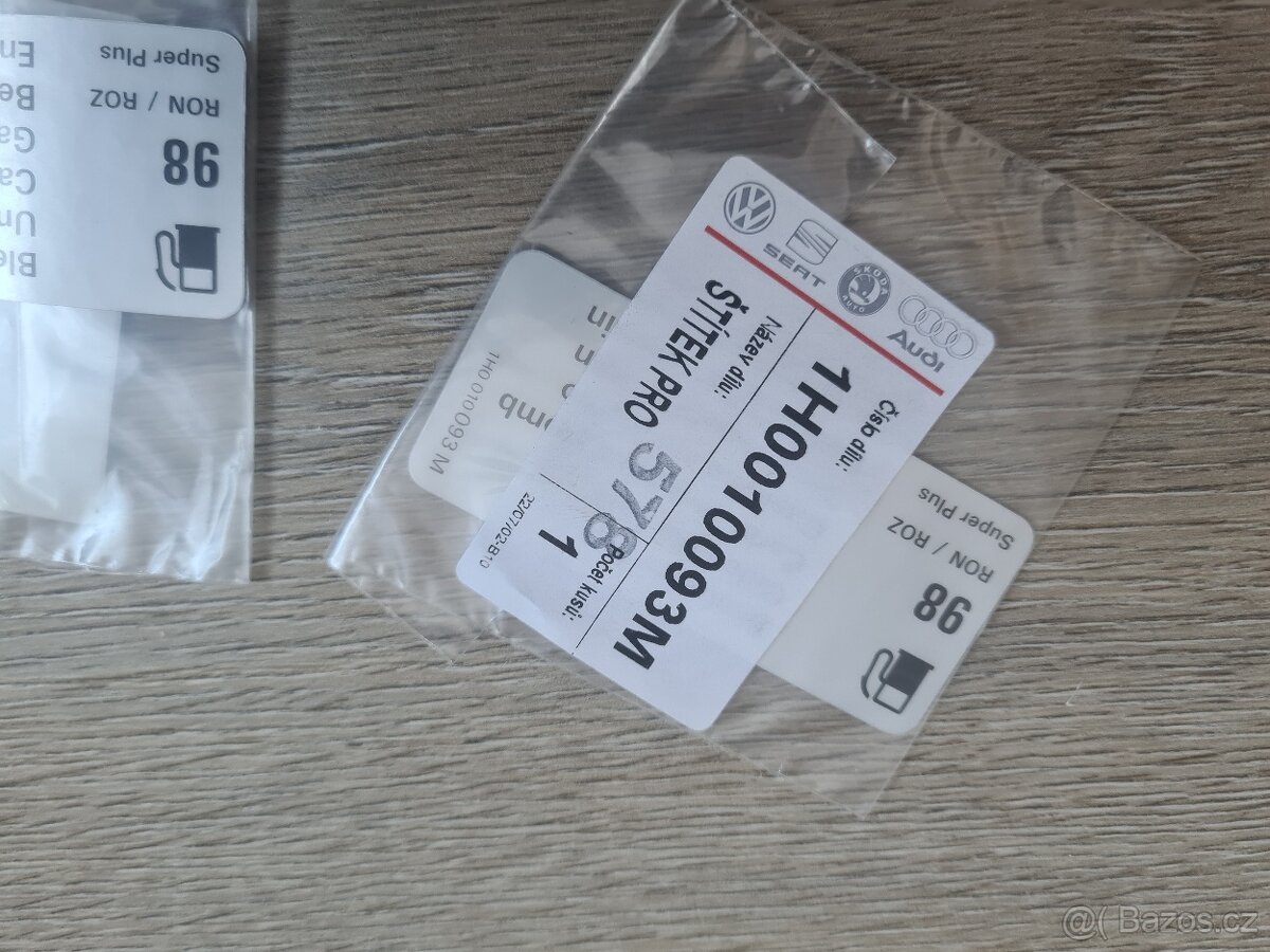 NOVÝ Palivový štítek Octavia 1 RS - ORIGINÁL - 3