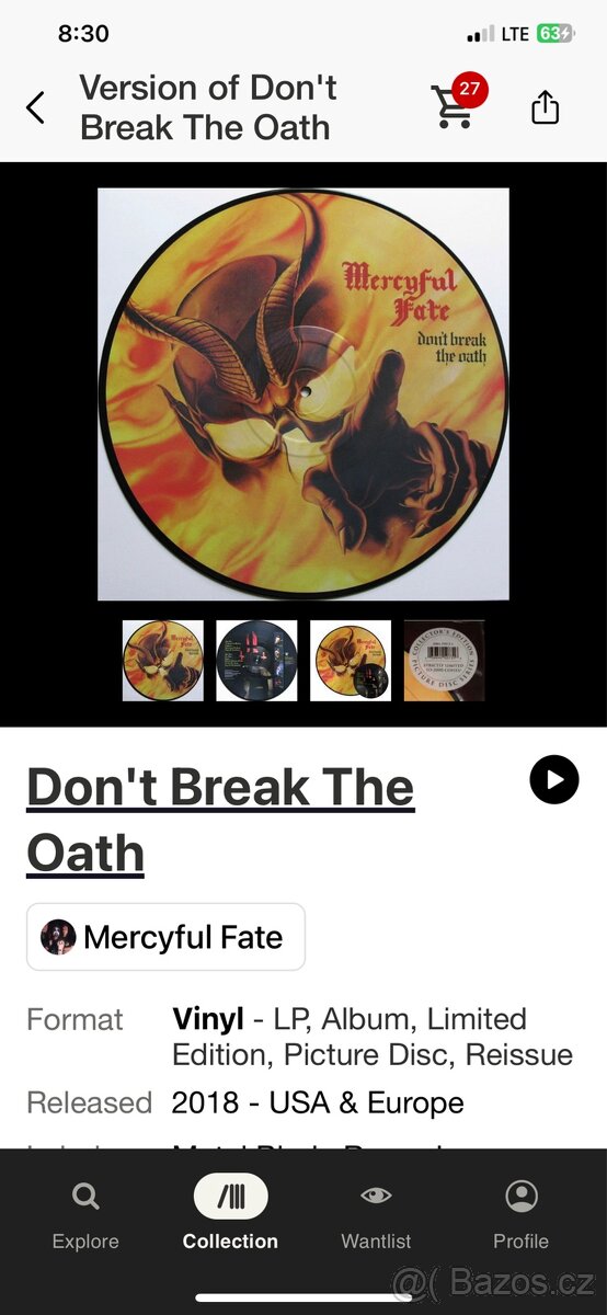 Mercyful Fate- Dont Break Oath lp Picture - 3