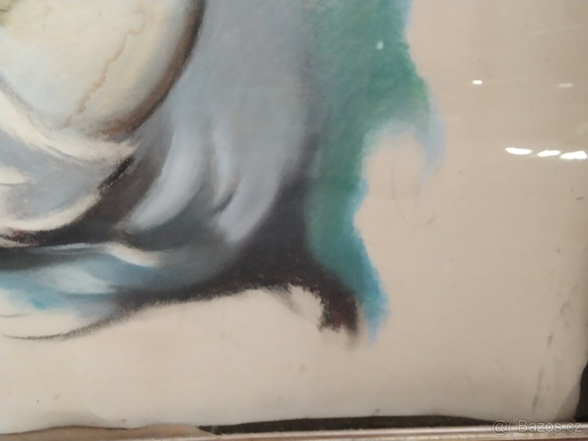 Prodám starý obraz akt ženy kresba papir - 3