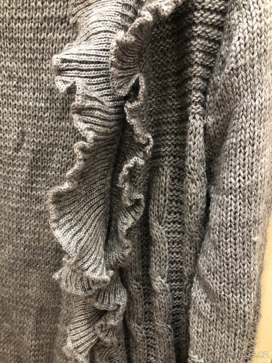 Svetr kardigan dámský šedý vel. 42-44 - 3