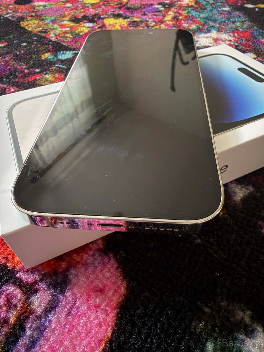 Prodám iPhone 14 Pro Silver (128 GB) TOP STAV + BATERIE - 3