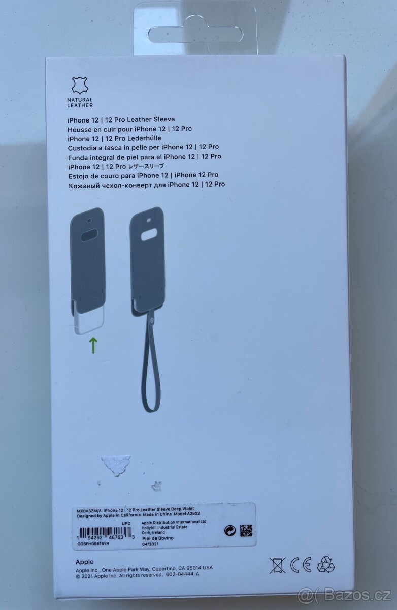 Apple kožený návlek s MagSafe pro iPhone 12/12 Pro nový - 3