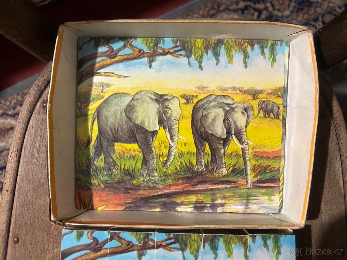 STARÉ DŘEVĚNÉ KOSTKY - ZVÍŘATA - 3