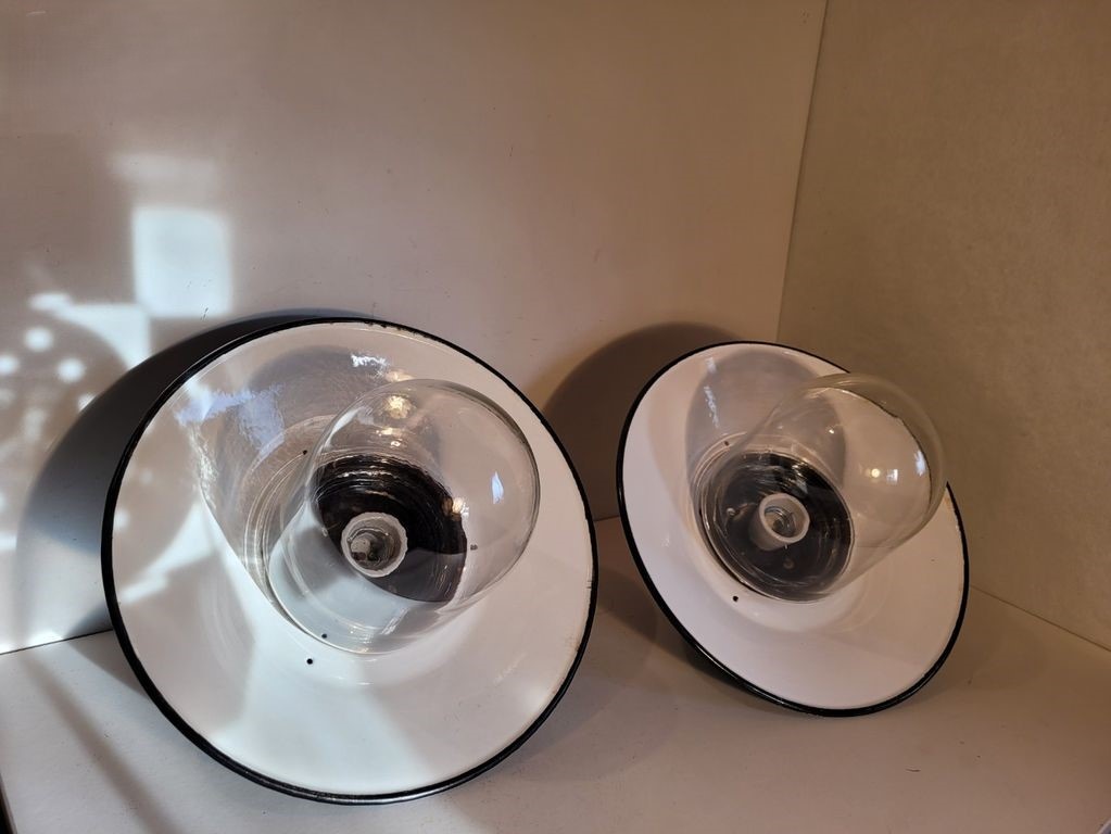 industriální bakelitová lampa, smalt širm, až 5 ks - 3