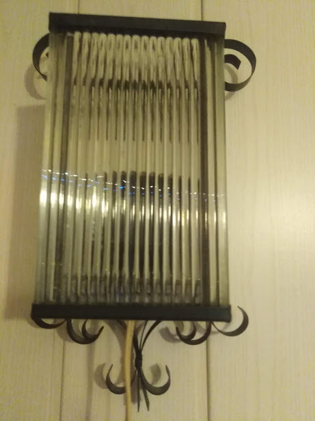 Retro lampa - kov a sklo . - 3