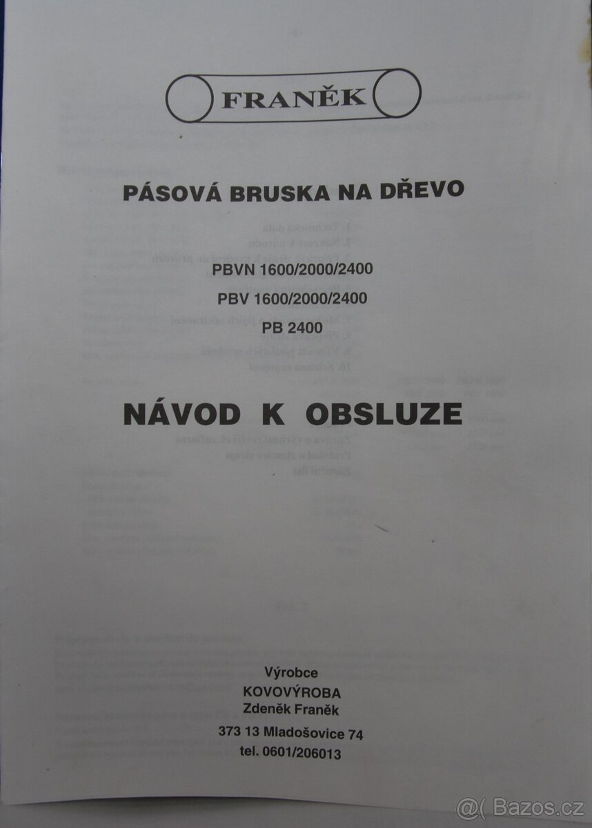 Pásová bruska, náklop 90° - 3