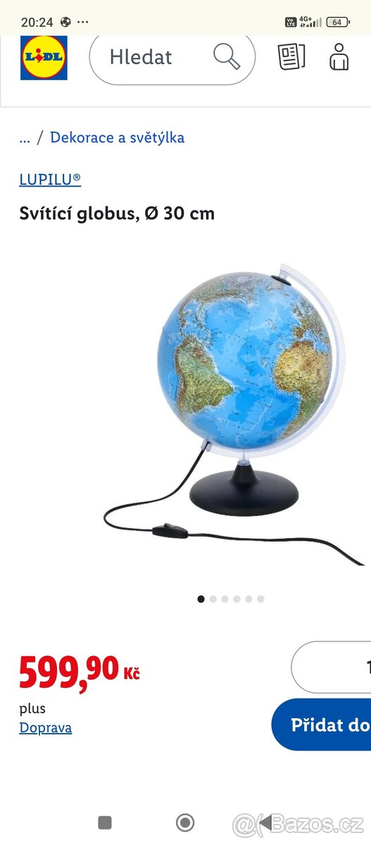 lampa globus( krásný jako nový) - 3