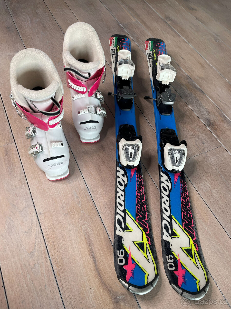 Lyže Nordica 90 + Lyžáky Lange 21,5 (venkovní 260) - 3