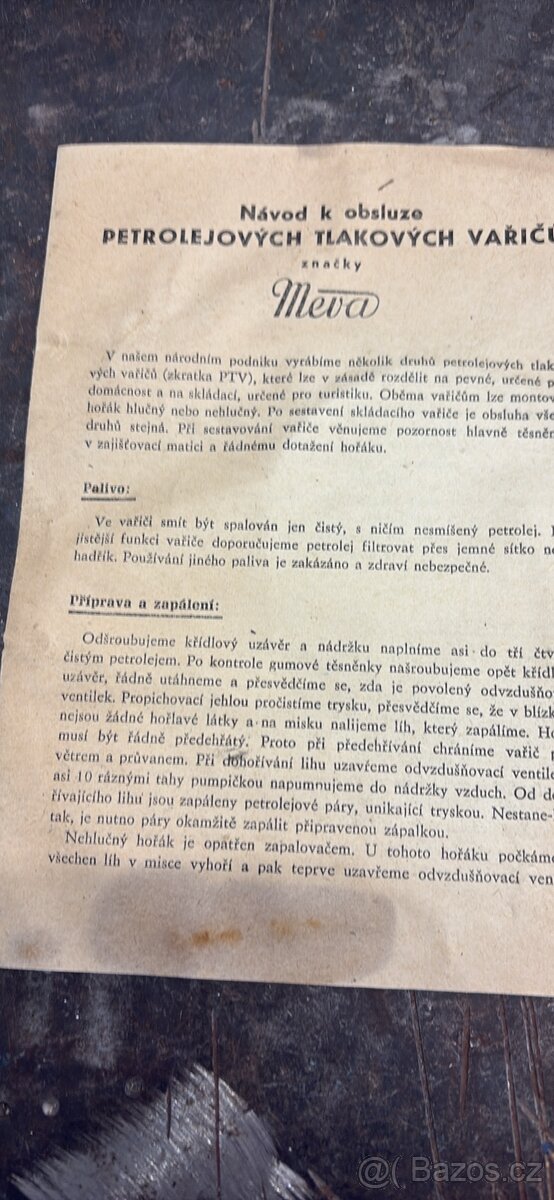 Starožitný petrolejový vařič Meva - 3